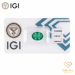 IGI Certified Natural Emerald | 3.46 Carats Oval Mixed Cut | Rich Green Collector Gemstone-Saleh Sallom