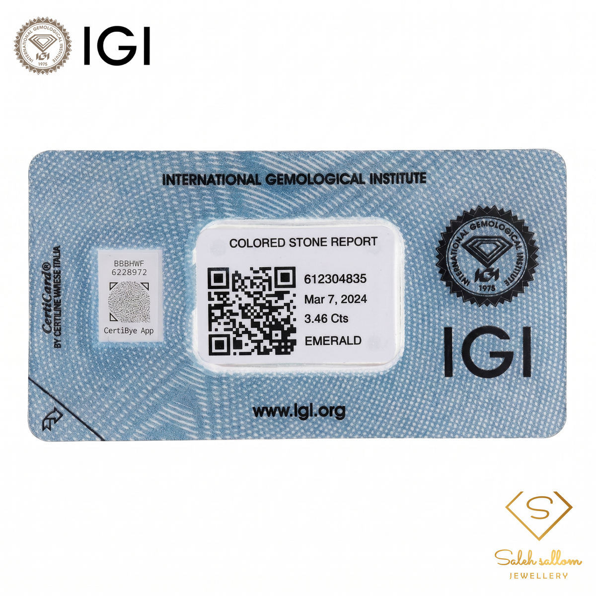 IGI Certified Natural Emerald | 3.46 Carats Oval Mixed Cut | Rich Green Collector Gemstone-Saleh Sallom