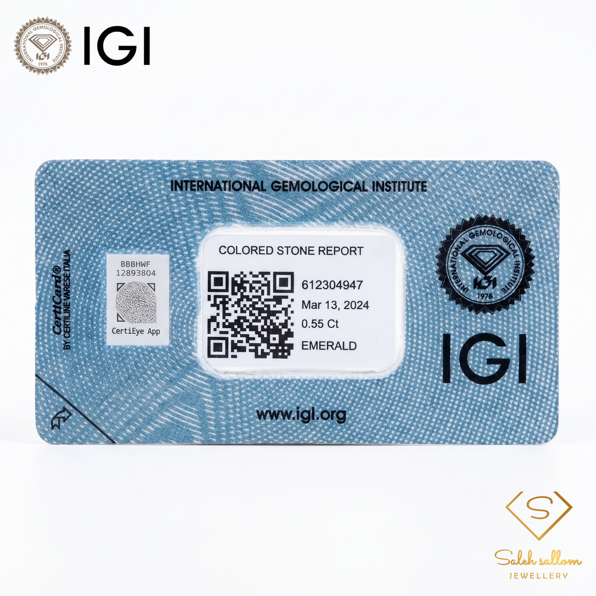 IGI Certified Natural Emerald | 0.55 Carat Oval Mixed Cut | Elegant Green Fine Gemstone-Saleh Sallom