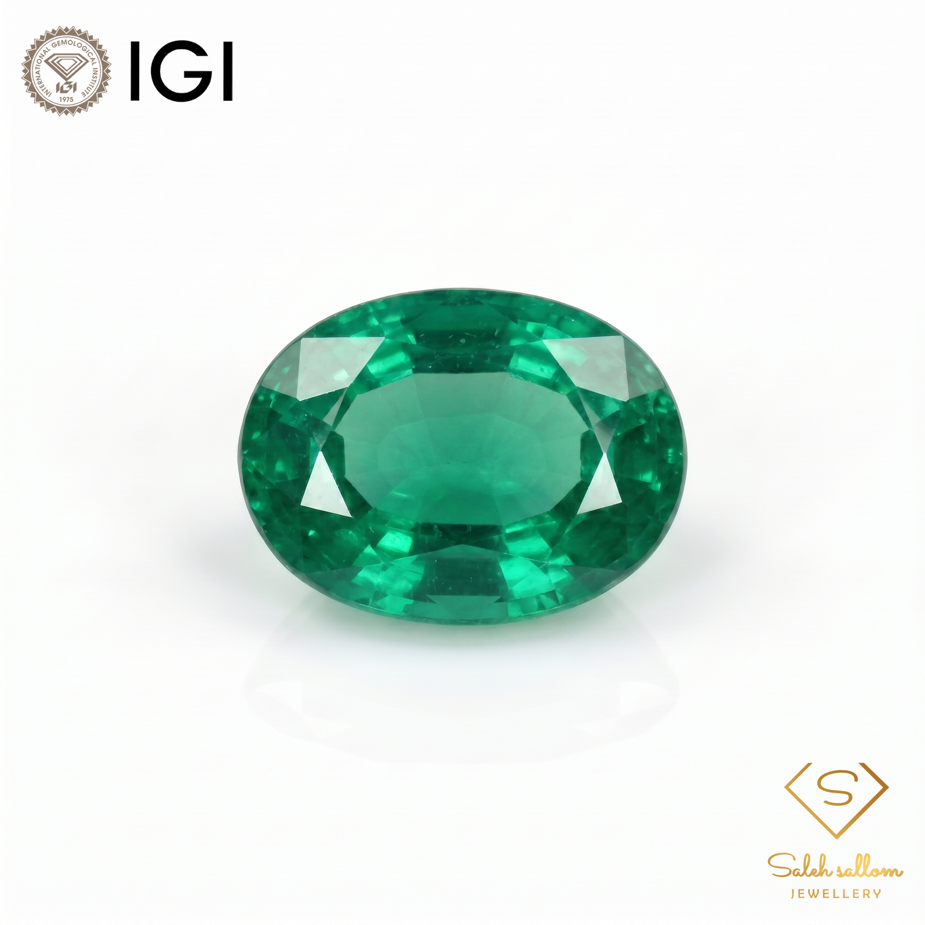 IGI Certified Natural Emerald | 0.55 Carat Oval Mixed Cut | Elegant Green Fine Gemstone-Saleh Sallom