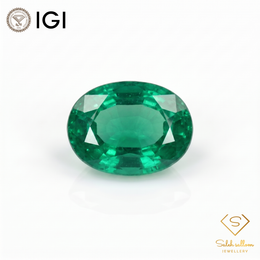 IGI Certified Natural Emerald | 0.55 Carat Oval Mixed Cut | Elegant Green Fine Gemstone-Saleh Sallom