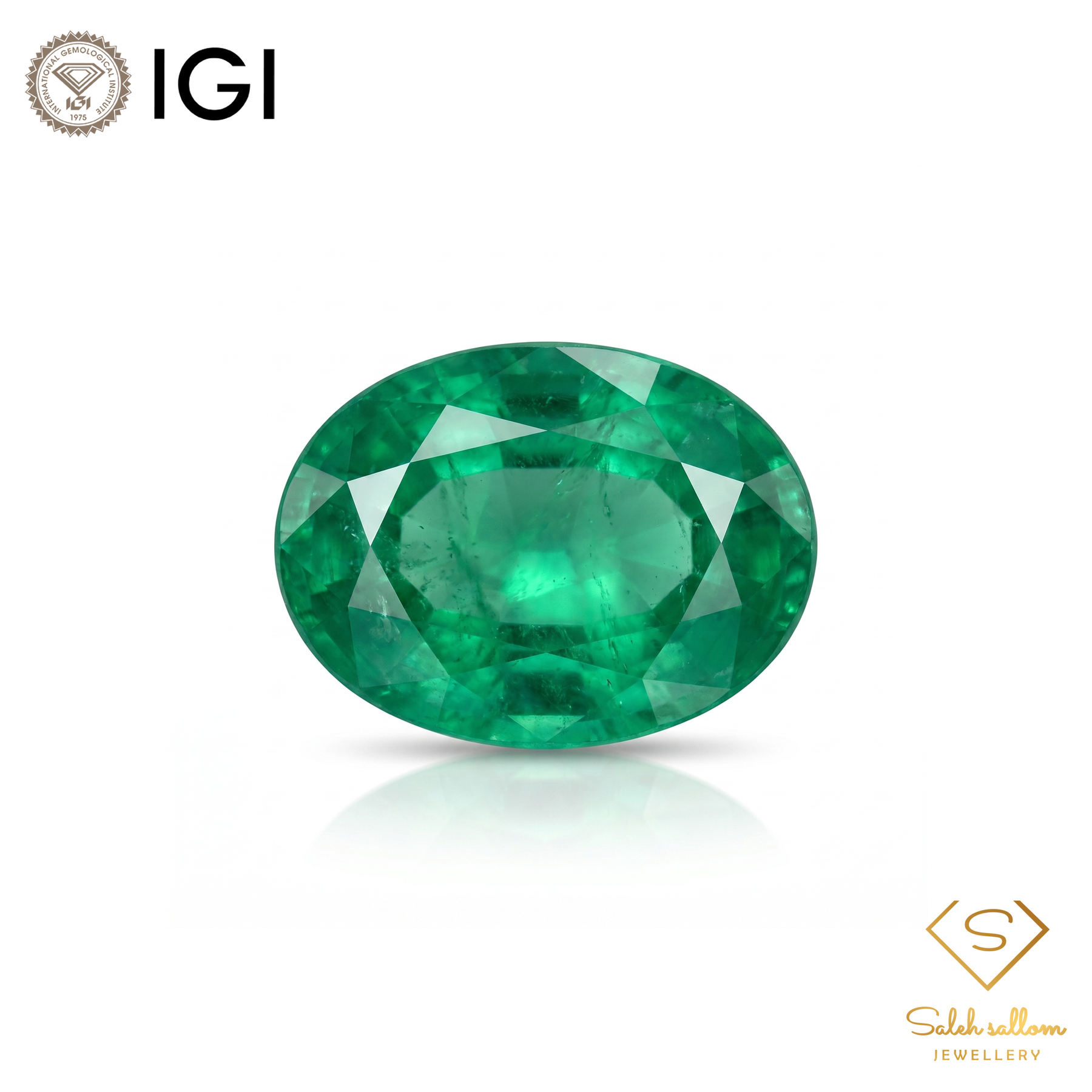 IGI Certified Natural Emerald | 2.44 Carats Oval Mixed Cut | Rich Green Fine Gemstone-Saleh Sallom