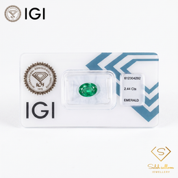 IGI Certified Natural Emerald | 2.44 Carats Oval Mixed Cut | Rich Green Fine Gemstone-Saleh Sallom