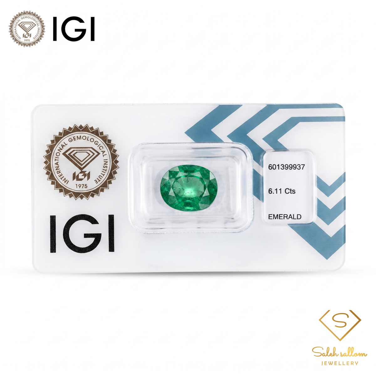 IGI Certified Natural Emerald | 6.11 Carats Oval Mixed Cut | Rich Green Collector Gemstone-Saleh Sallom