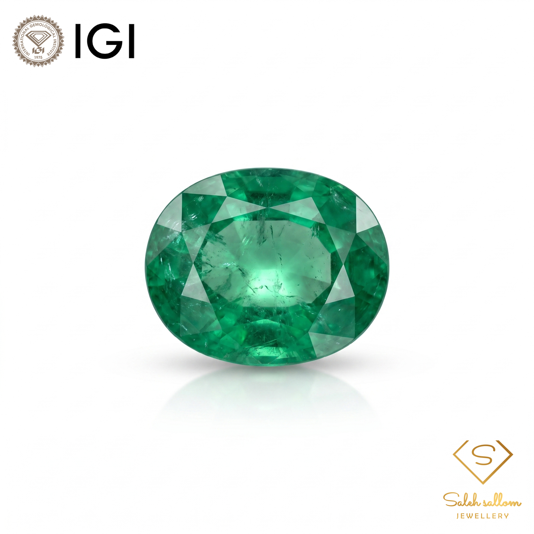 IGI Certified Natural Emerald | 6.11 Carats Oval Mixed Cut | Rich Green Collector Gemstone-Saleh Sallom