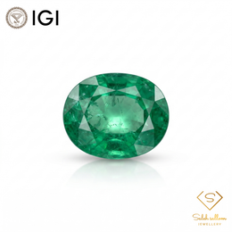 IGI Certified Natural Emerald | 6.11 Carats Oval Mixed Cut | Rich Green Collector Gemstone-Saleh Sallom