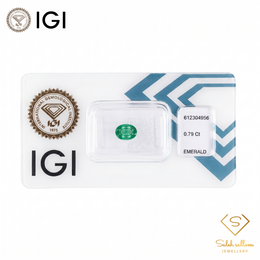 IGI Certified Natural Emerald | 0.87 Carat Oval Mixed Cut | Elegant Green Fine Gemstone-Saleh Sallom
