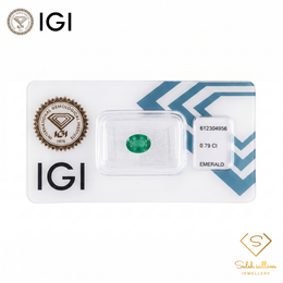 IGI Certified Natural Emerald | 0.79 Carat Oval Mixed Cut | Elegant Green Fine Gemstone-Saleh Sallom