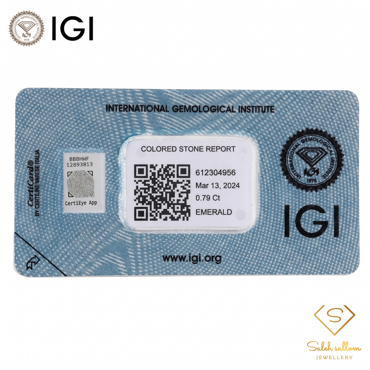 IGI Certified Natural Emerald | 0.79 Carat Oval Mixed Cut | Elegant Green Fine Gemstone-Saleh Sallom