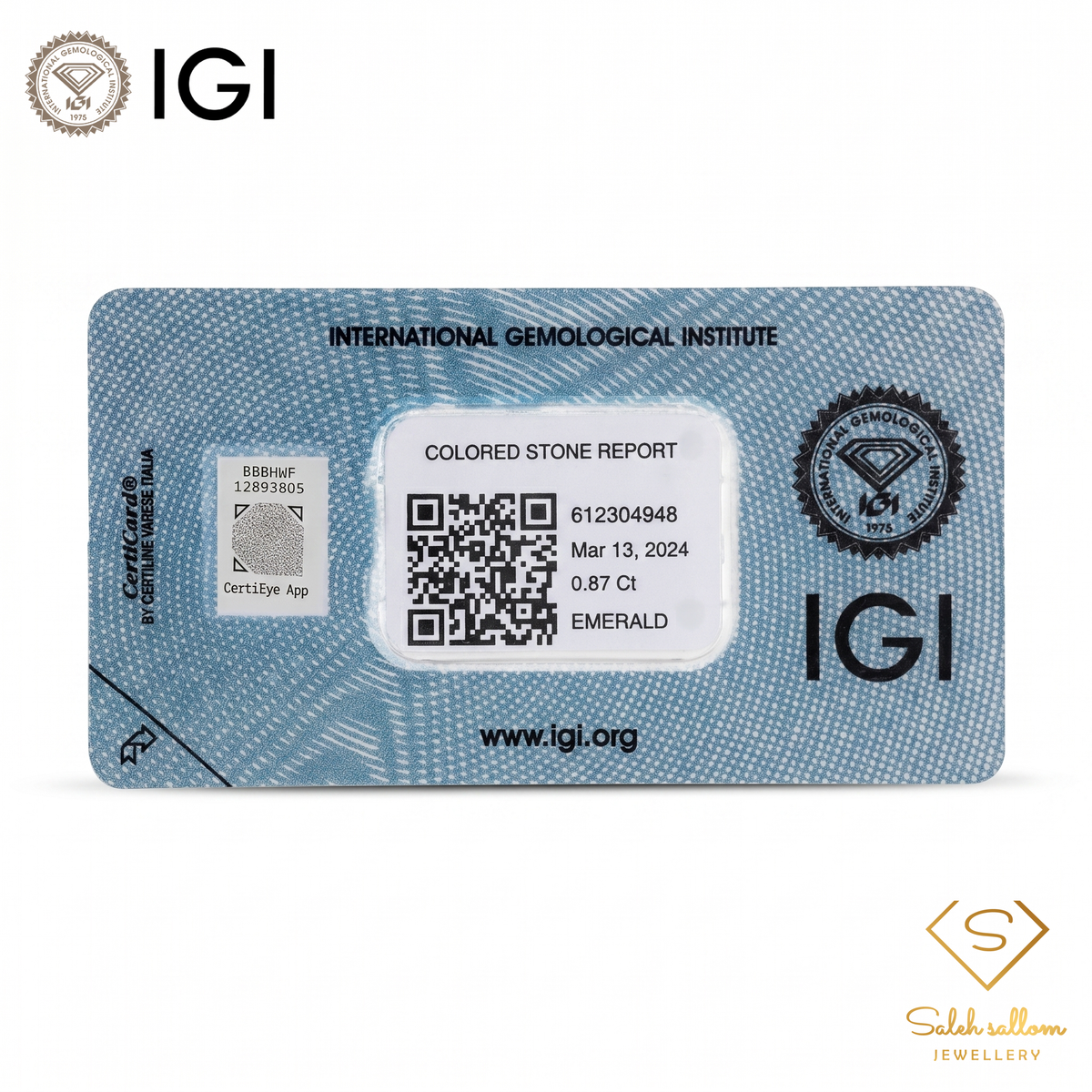 IGI Certified Natural Emerald | 0.87 Carat Oval Mixed Cut | Elegant Green Fine Gemstone-Saleh Sallom
