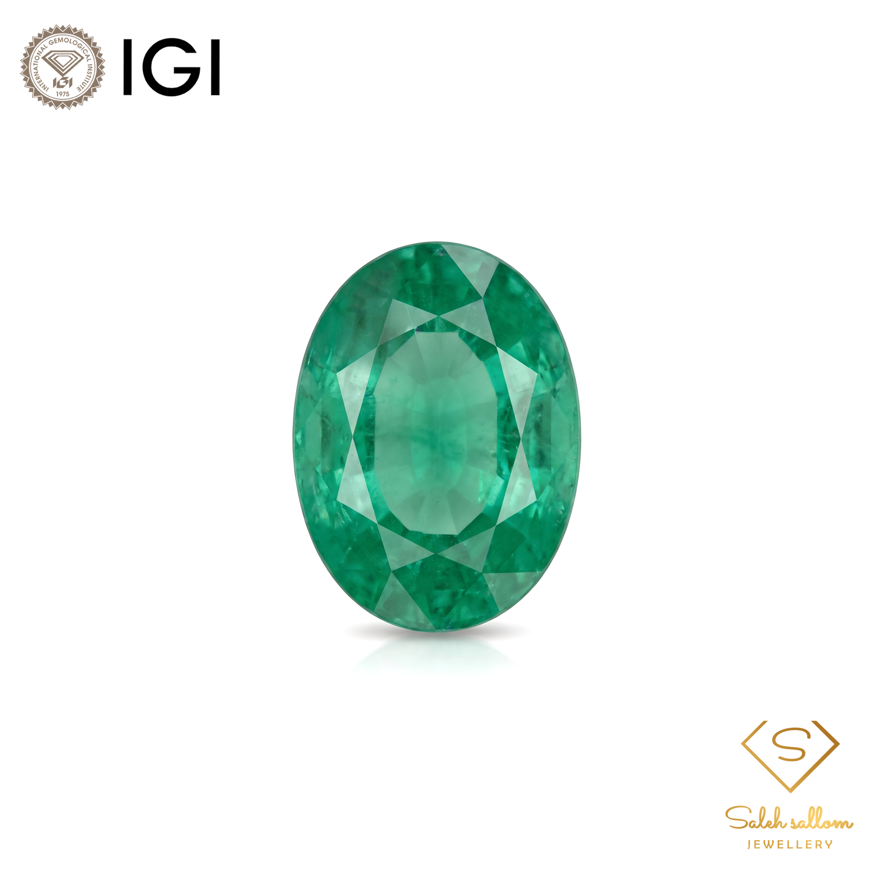 IGI Certified Natural Emerald | 0.87 Carat Oval Mixed Cut | Elegant Green Fine Gemstone-Saleh Sallom