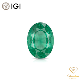 IGI Certified Natural Emerald | 0.87 Carat Oval Mixed Cut | Elegant Green Fine Gemstone-Saleh Sallom