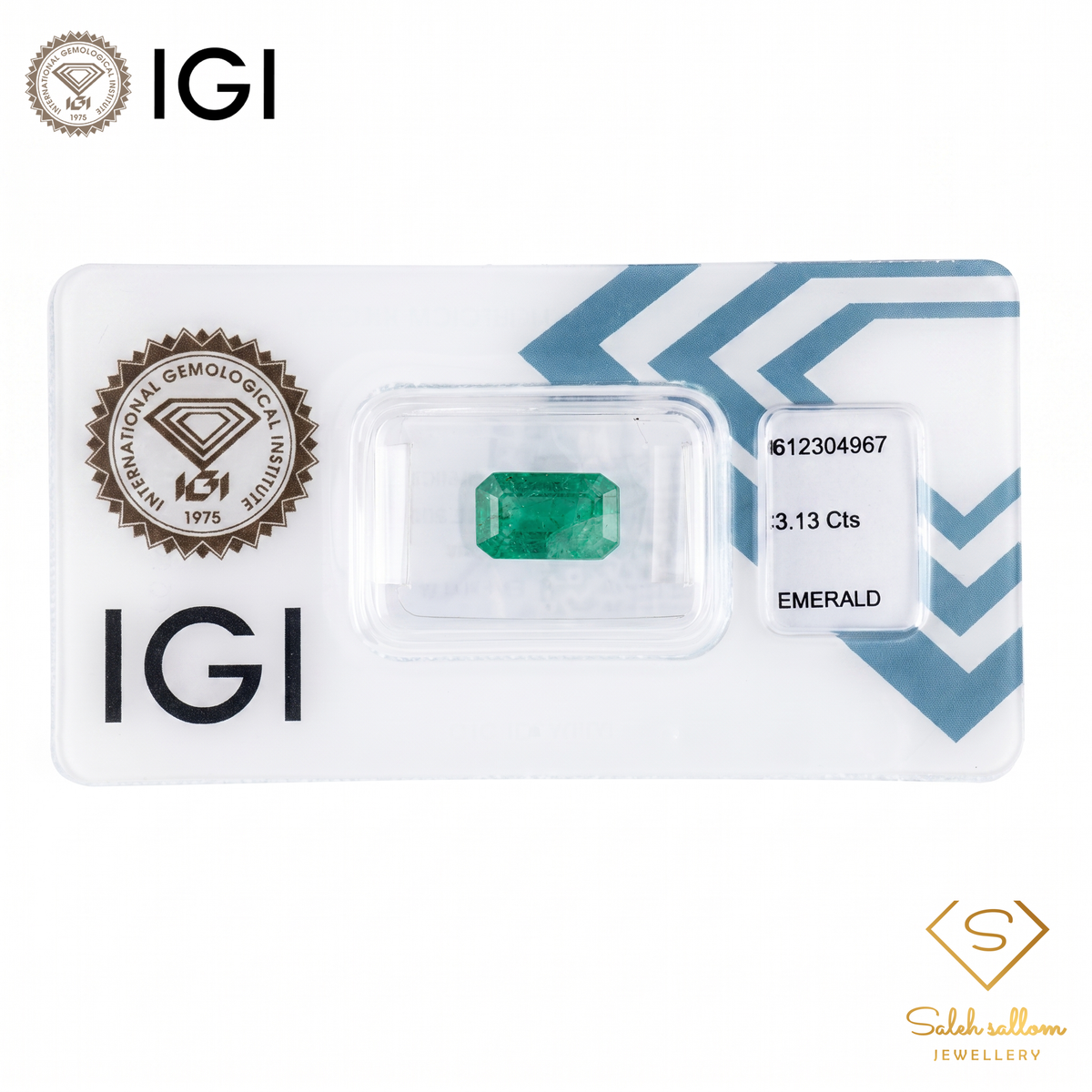IGI Certified Natural Emerald | 3.13 Carats Emerald Cut | Rich Green Collector Gemstone-Saleh Sallom