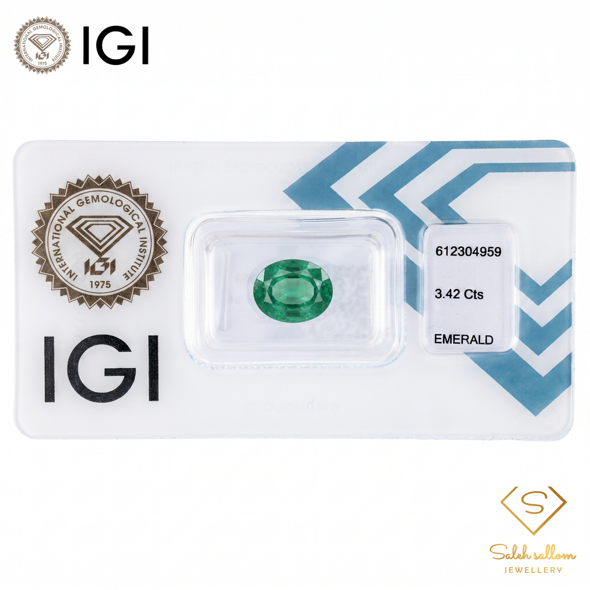IGI Certified Natural Emerald | 3.42 Carats Oval Mixed Cut | Rich Green Collector Gemstone-Saleh Sallom