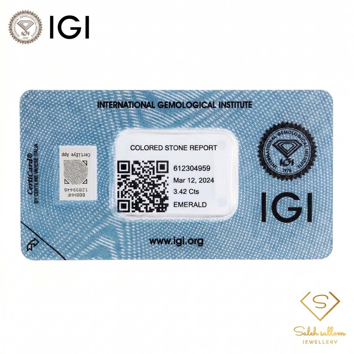 IGI Certified Natural Emerald | 3.42 Carats Oval Mixed Cut | Rich Green Collector Gemstone-Saleh Sallom