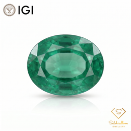 IGI Certified Natural Emerald | 3.42 Carats Oval Mixed Cut | Rich Green Collector Gemstone-Saleh Sallom