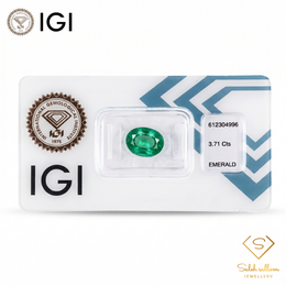 IGI Certified Natural Emerald | 3.71 Carats Oval Mixed Cut | Rich Green Collector Gemstone-Saleh Sallom