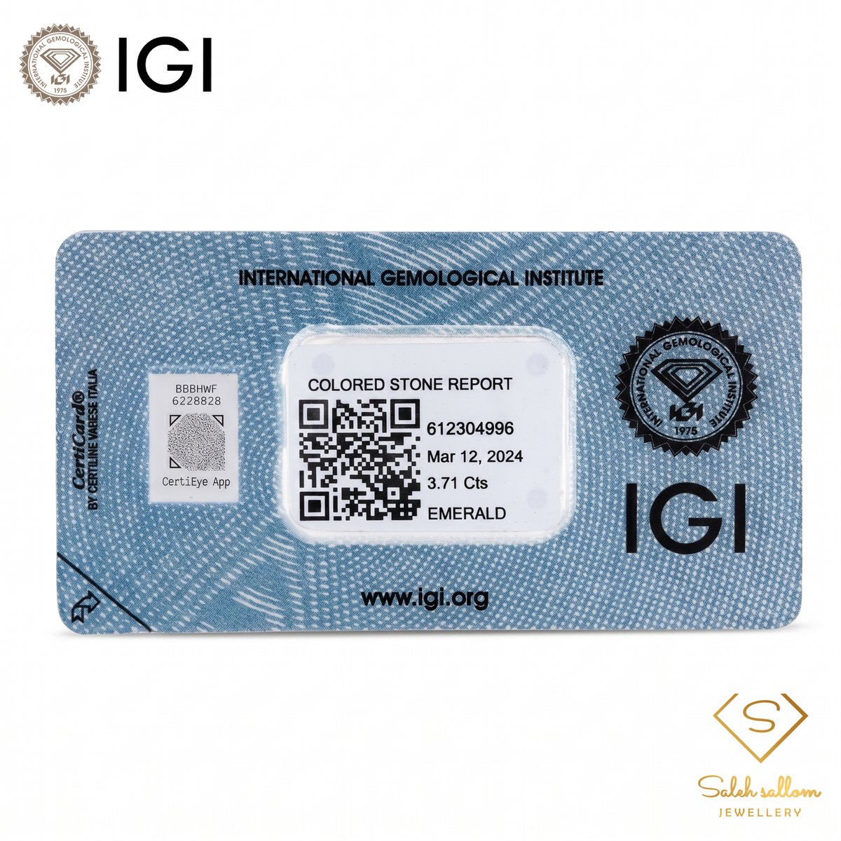 IGI Certified Natural Emerald | 3.71 Carats Oval Mixed Cut | Rich Green Collector Gemstone-Saleh Sallom