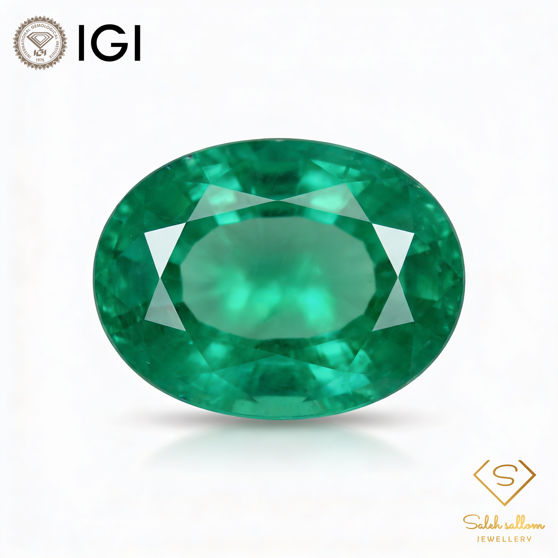 IGI Certified Natural Emerald | 3.71 Carats Oval Mixed Cut | Rich Green Collector Gemstone-Saleh Sallom
