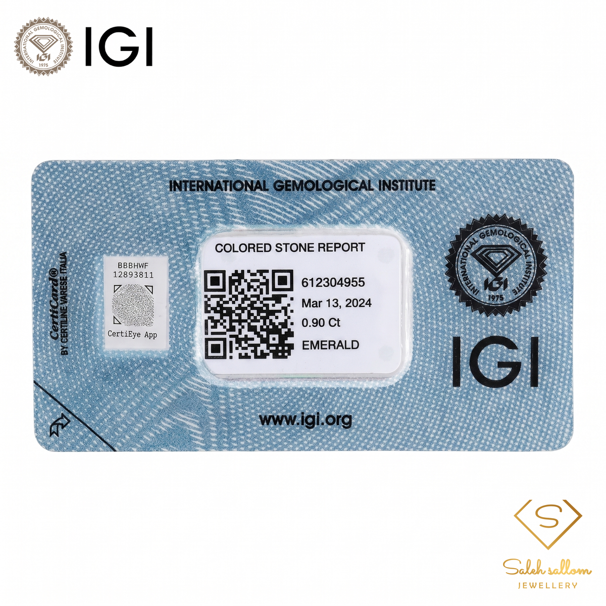 IGI Certified Natural Emerald | 0.90 Carat Oval Mixed Cut | Elegant Green Fine Gemstone-Saleh Sallom