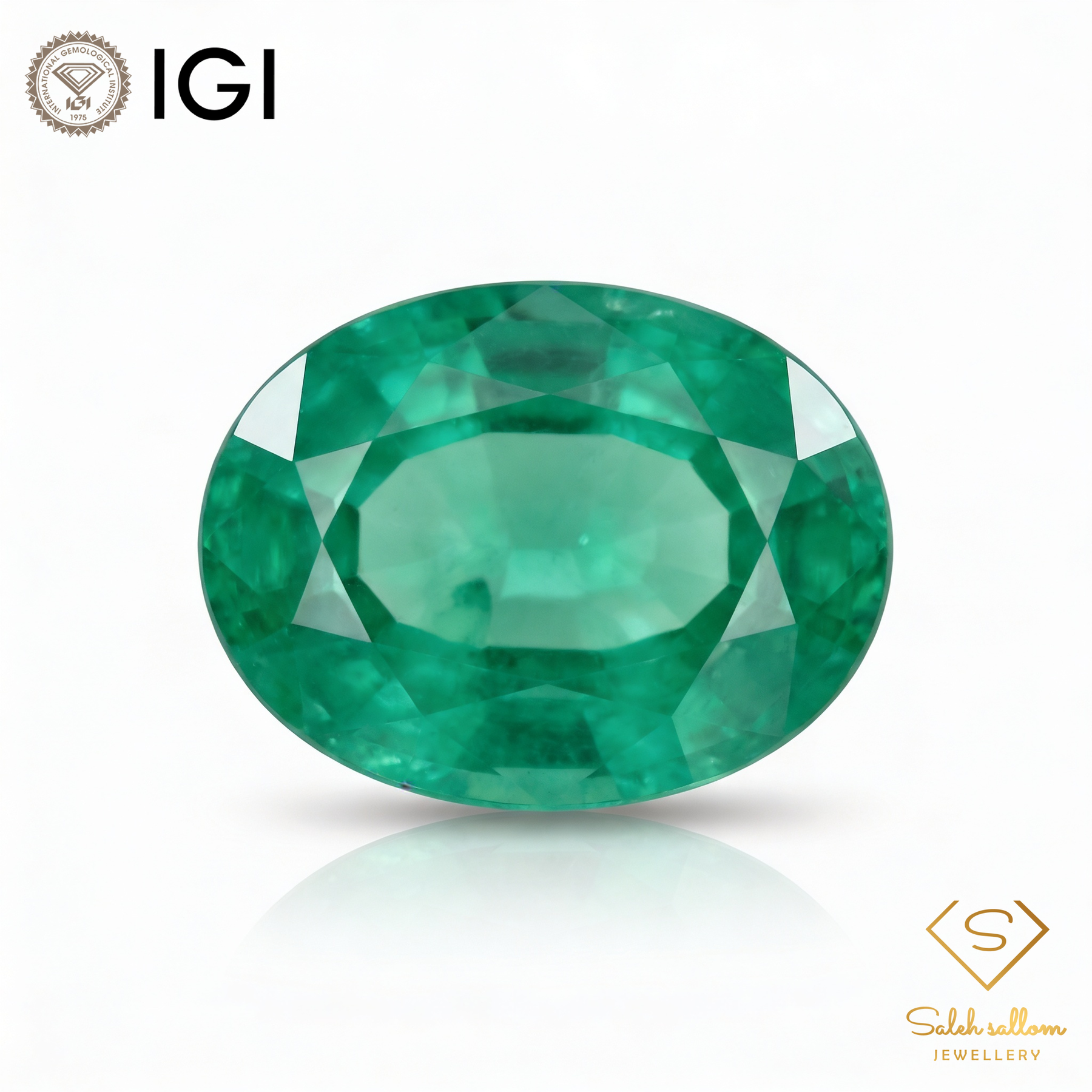 IGI Certified Natural Emerald | 0.90 Carat Oval Mixed Cut | Elegant Green Fine Gemstone-Saleh Sallom