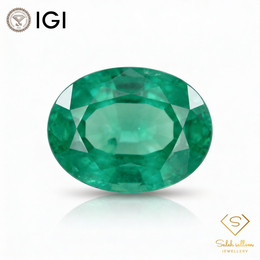 IGI Certified Natural Emerald | 0.90 Carat Oval Mixed Cut | Elegant Green Fine Gemstone-Saleh Sallom