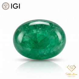 IGI Certified Natural Emerald Cabochon | 7.17 Carats | Rich Green Collector Gemstone-Saleh Sallom