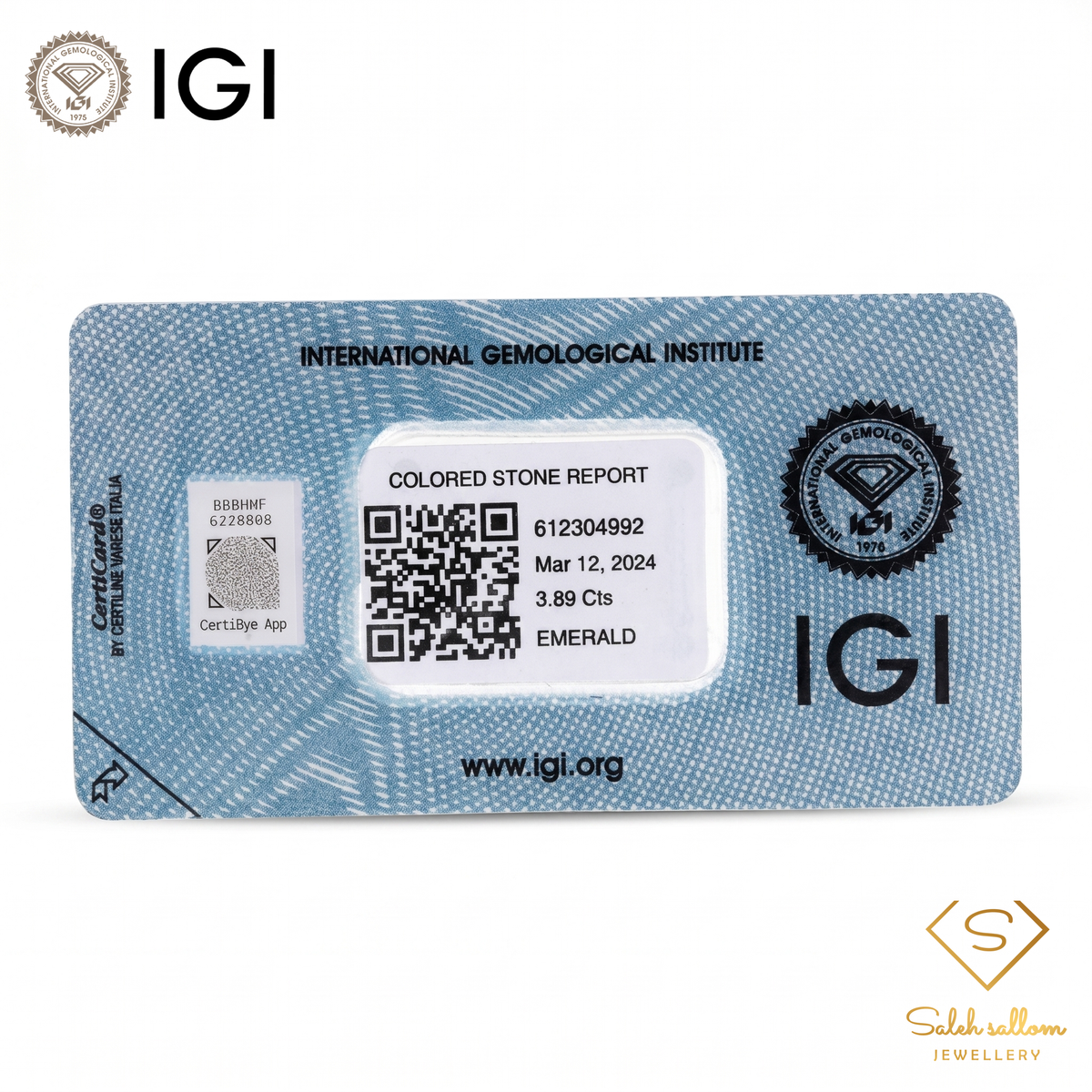 IGI Certified Natural Emerald | 3.89 Carats Oval Mixed Cut | Rich Green Collector Gemstone-Saleh Sallom