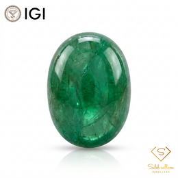 IGI Certified Natural Emerald Cabochon | 4.74 Carats | Rich Green Collector Gemstone-Saleh Sallom