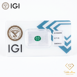 IGI Certified Natural Emerald | 0.71 Carat Oval Mixed Cut | Fine Green Collector Gemstone-Saleh Sallom