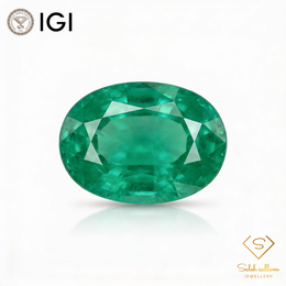IGI Certified Natural Emerald | 1.11 Carats Oval Mixed Cut | Fine Green Collector Gemstone-Saleh Sallom