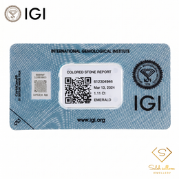 IGI Certified Natural Emerald | 1.11 Carats Oval Mixed Cut | Fine Green Collector Gemstone-Saleh Sallom