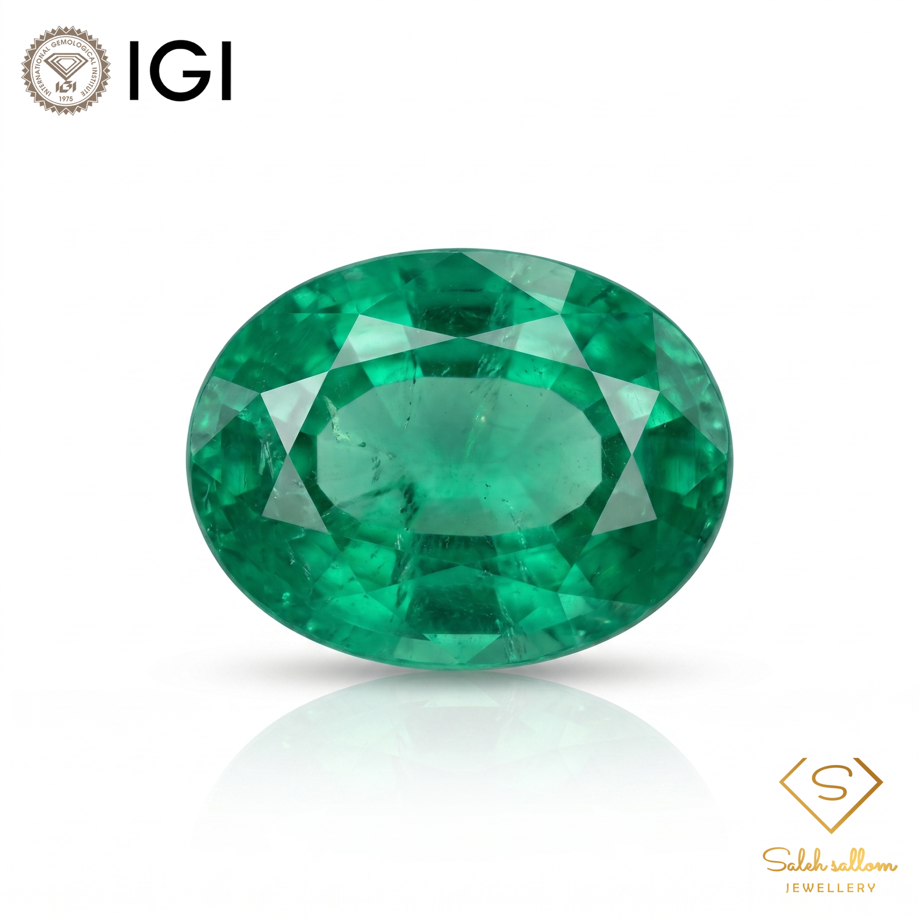 IGI Certified Natural Emerald | 0.92 Carats Oval Mixed Cut | Fine Green Collector Gemstone-Saleh Sallom
