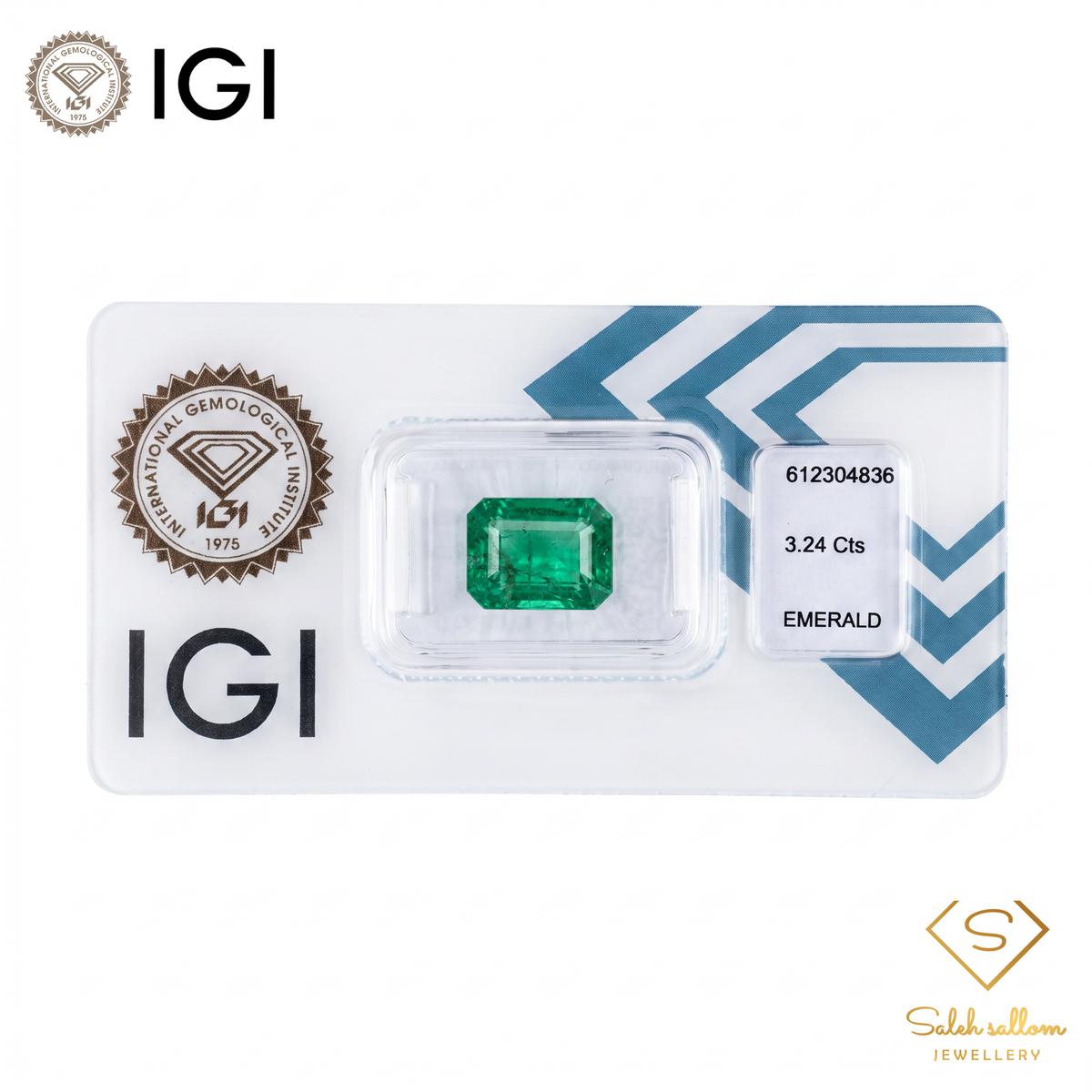 IGI Certified Natural Emerald | 3.24 Carats Emerald Cut | Fine Green Collector Gemstone-Saleh Sallom