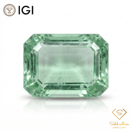IGI Certified Natural Green Beryl | 1.89 Carats Emerald Cut | Rare Yellowish Green Collector Gemstone-Saleh Sallom