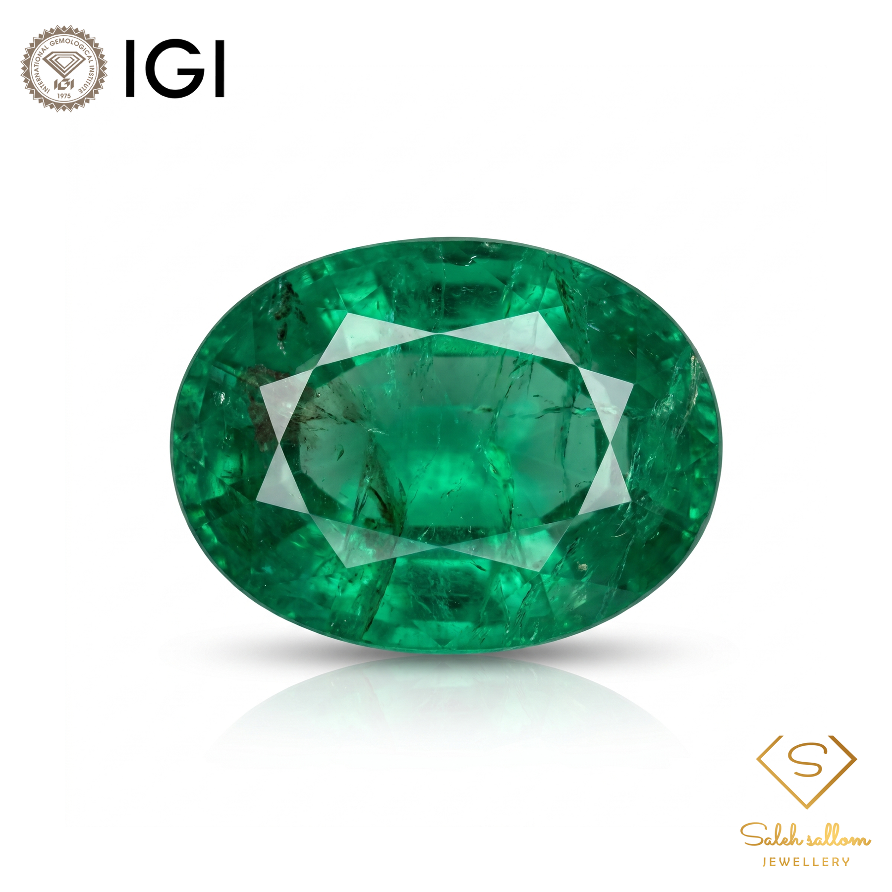IGI Certified Natural Emerald | 1.79 Carats Oval Mixed Cut | Fine Green Collector Gemstone-Saleh Sallom