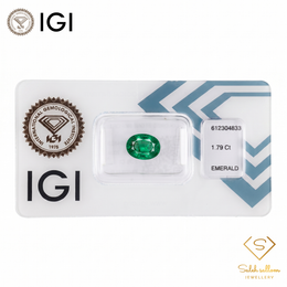 IGI Certified Natural Emerald | 1.79 Carats Oval Mixed Cut | Fine Green Collector Gemstone-Saleh Sallom