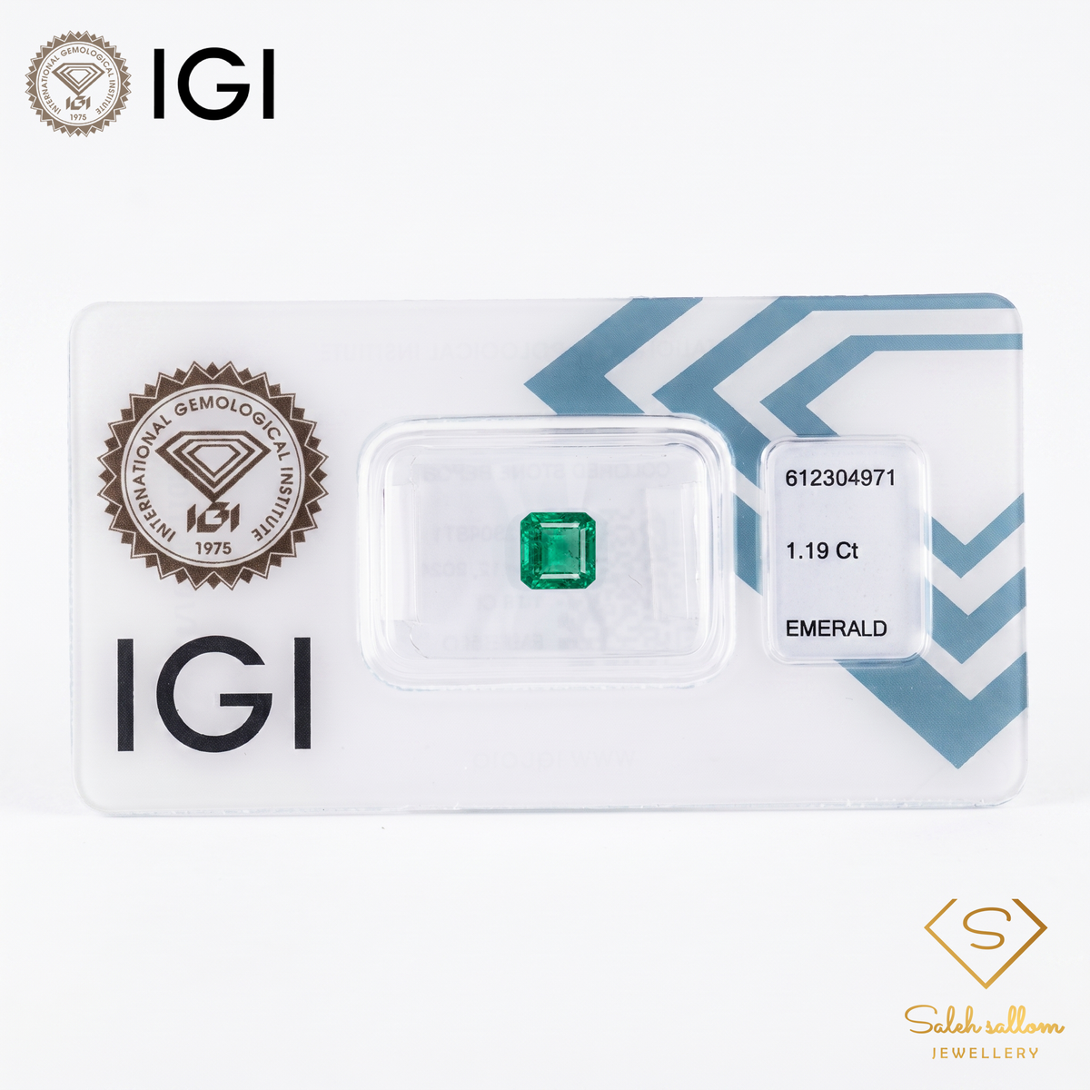 IGI Certified Natural Emerald | 1.19 Carats Square Emerald Cut | Fine Green Collector Gemstone-Saleh Sallom
