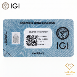 IGI Certified Natural Emerald | 1.19 Carats Square Emerald Cut | Fine Green Collector Gemstone-Saleh Sallom