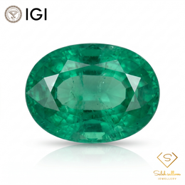 IGI Certified Natural Emerald | 0.91 Carat Oval Mixed Cut | Fine Green Collector Gemstone-Saleh Sallom