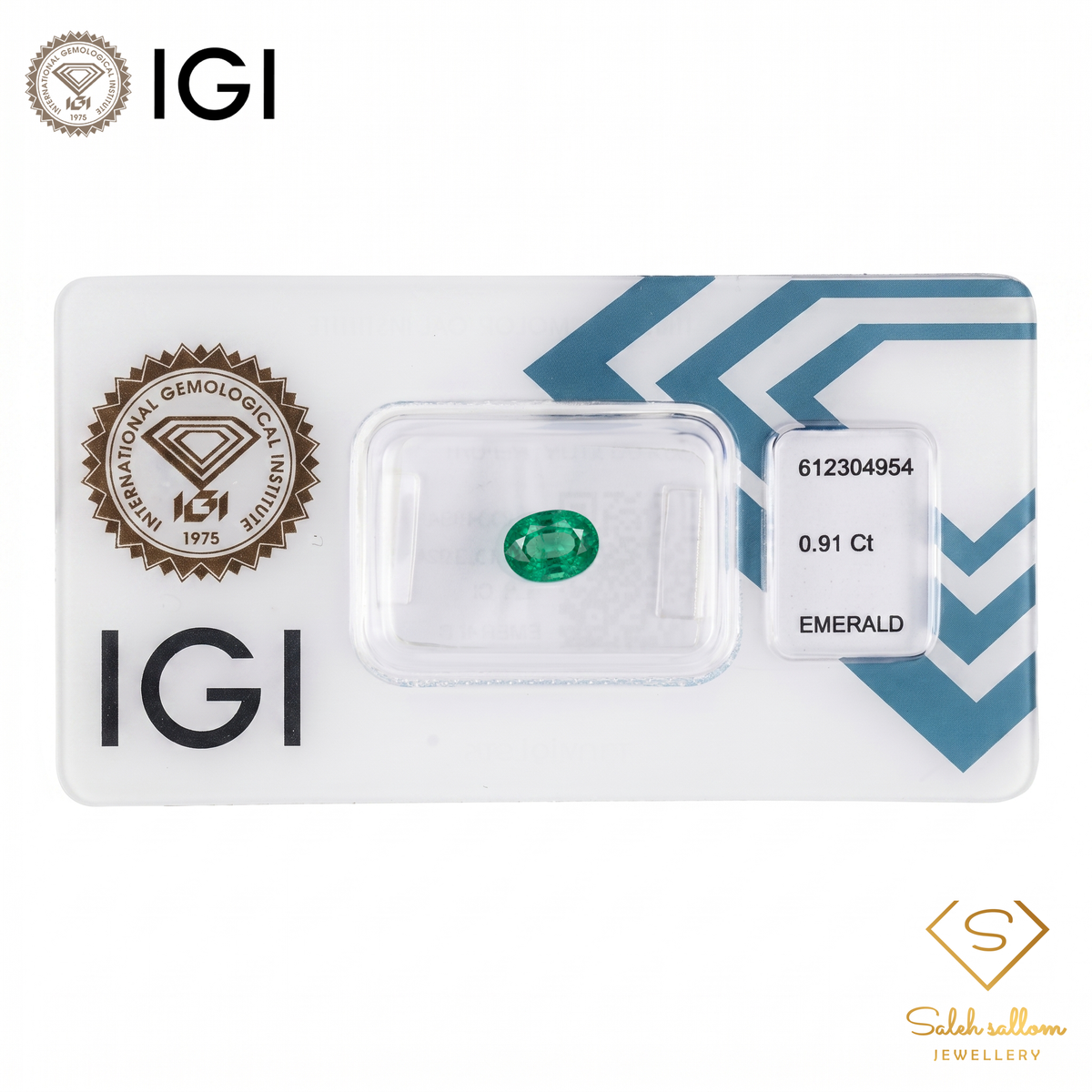 IGI Certified Natural Emerald | 0.91 Carat Oval Mixed Cut | Fine Green Collector Gemstone-Saleh Sallom
