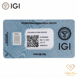 IGI Certified Natural Emerald | 0.91 Carat Oval Mixed Cut | Fine Green Collector Gemstone-Saleh Sallom