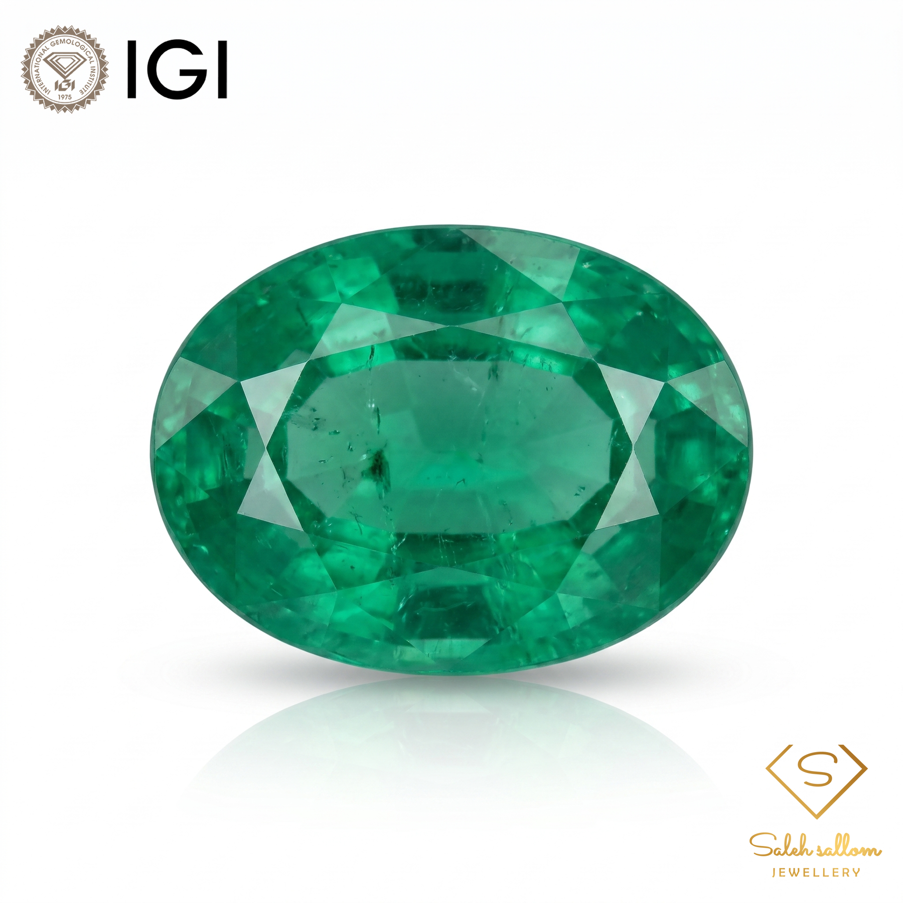 IGI Certified Natural Emerald | 0.84 Carat Oval Mixed Cut | Fine Green Collector Gemstone-Saleh Sallom
