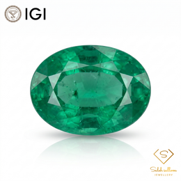 IGI Certified Natural Emerald | 0.84 Carat Oval Mixed Cut | Fine Green Collector Gemstone-Saleh Sallom