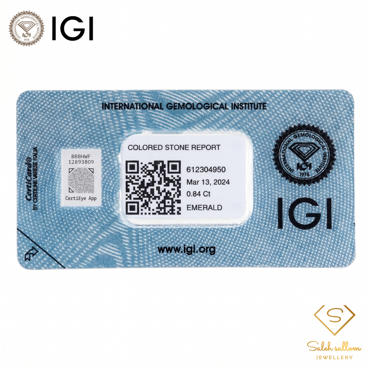 IGI Certified Natural Emerald | 0.84 Carat Oval Mixed Cut | Fine Green Collector Gemstone-Saleh Sallom