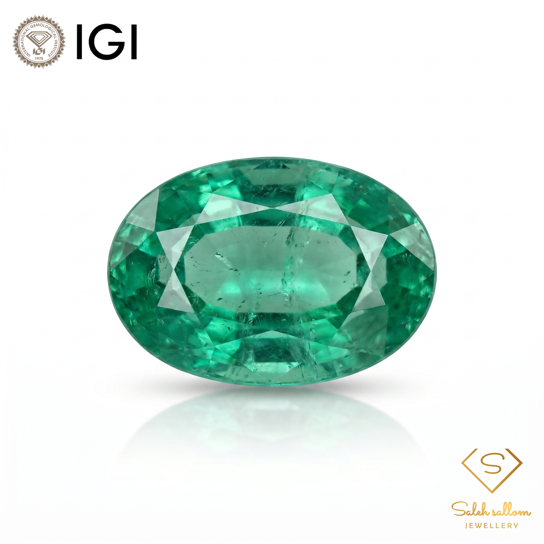 IGI Certified Natural Emerald | 1.10 Carat Oval Mixed Cut | Fine Green Collector Gemstone-Saleh Sallom