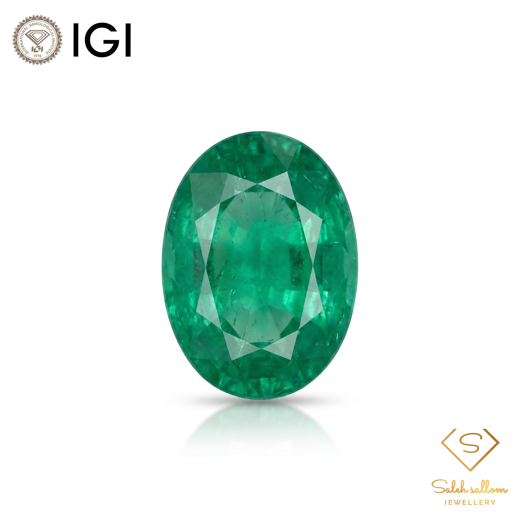 IGI Certified Natural Emerald | 0.91 Carat Oval Mixed Cut | Fine Green Collector Gemstone-Saleh Sallom Main image