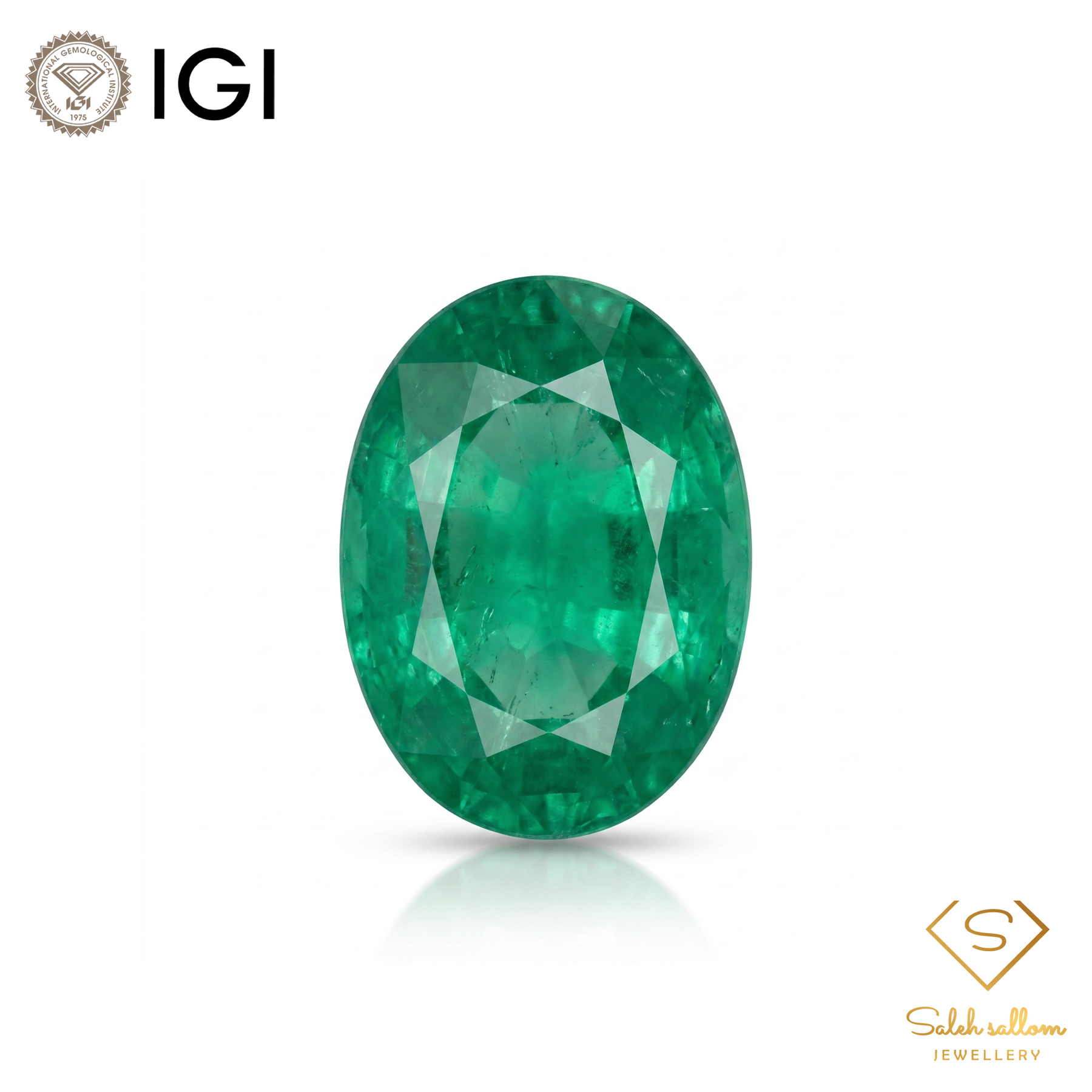 IGI Certified Natural Emerald | 0.91 Carat Oval Mixed Cut | Fine Green Collector Gemstone-Saleh Sallom