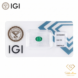 IGI Certified Natural Emerald | 0.91 Carat Oval Mixed Cut | Fine Green Collector Gemstone-Saleh Sallom