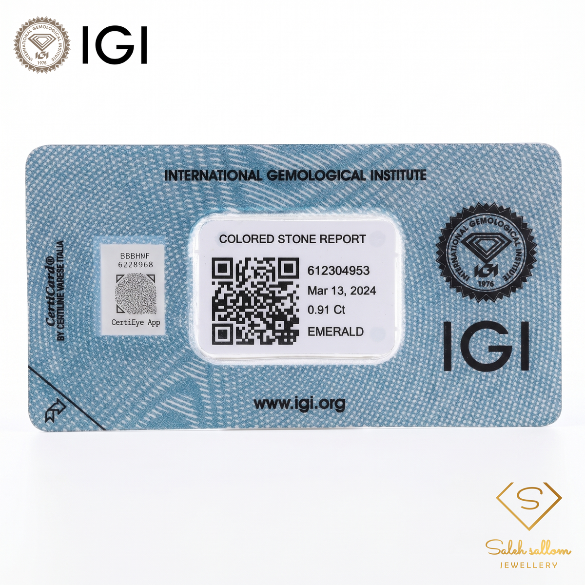 IGI Certified Natural Emerald | 0.91 Carat Oval Mixed Cut | Fine Green Collector Gemstone-Saleh Sallom